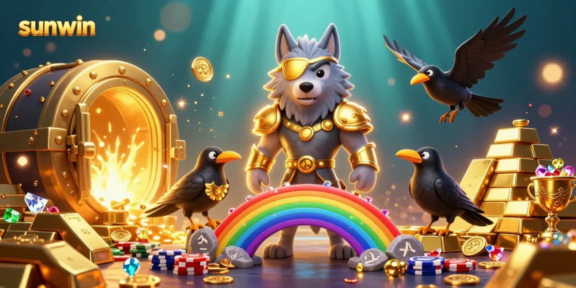Play exciting casino games with sunwin, featuring Norse mythology characters and vibrant gaming elements.