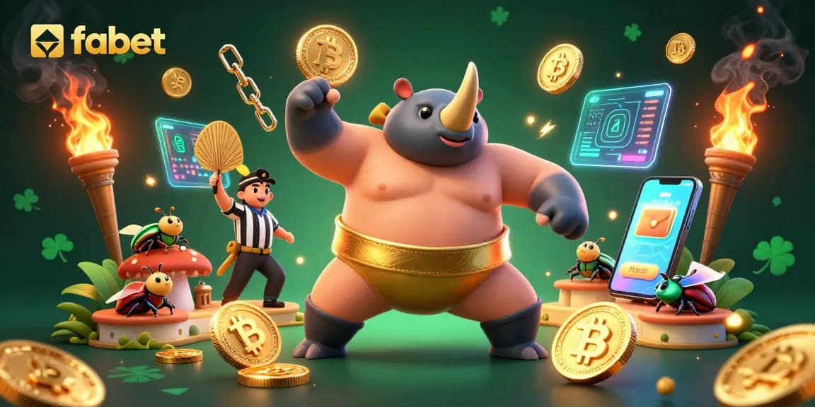 Experience an exhilarating stomp of fabet's rhinoceros beetle champion as coins fly in a dynamic crypto casino