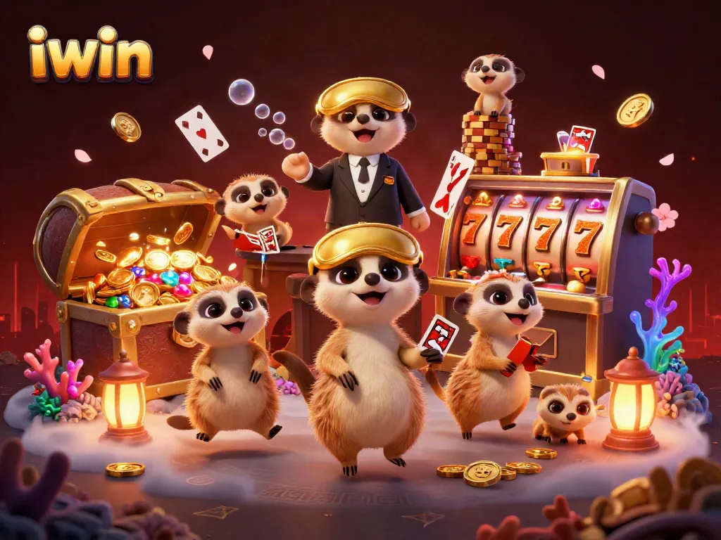 Experience thrilling wins at iwin with cartoon meerkats running their lively casino in vibrant 3D.