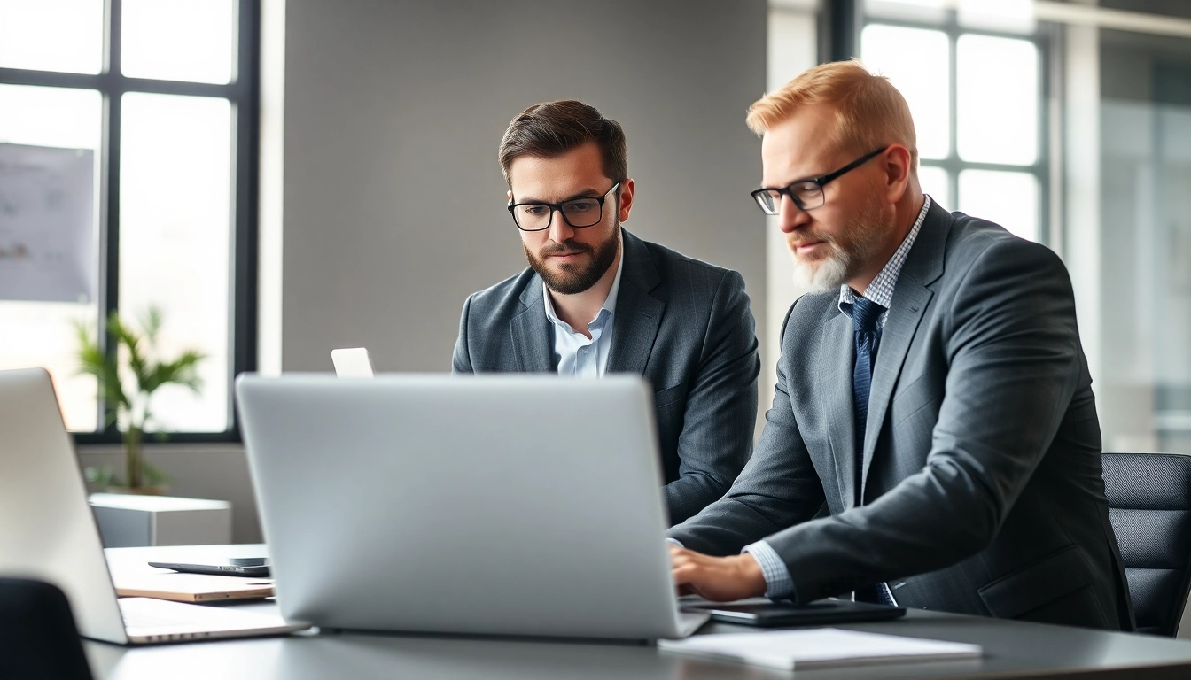 Headhunter IT berät Kunden professionell in einem modernen Büro mit Technologie.
