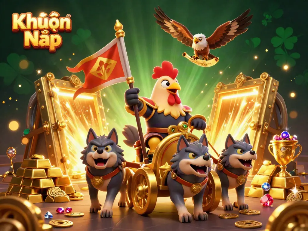 Experience thrilling Khuyến Mãi Nạp rewards with a vibrant 3D digital casino scene.