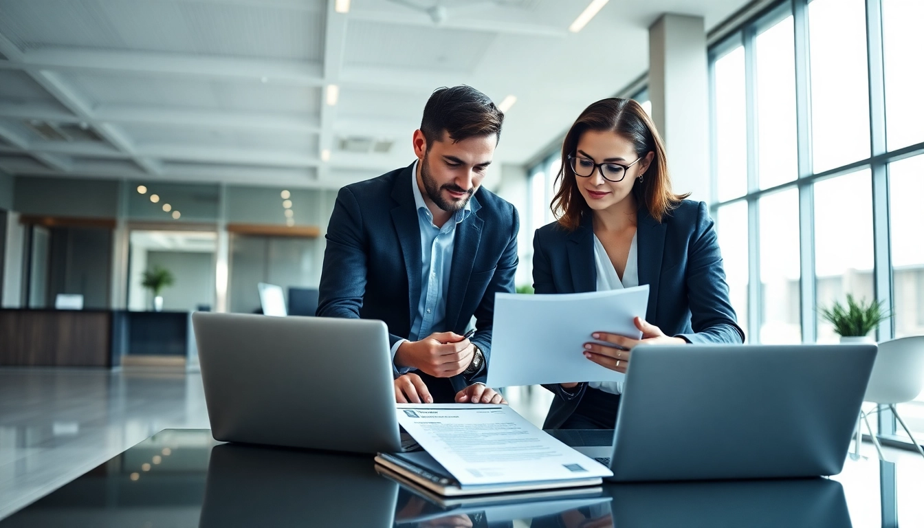 Headhunter Ingenieure in einem modernen Büro, die mit Kandidaten sprechen und die Zusammenarbeit betonen.