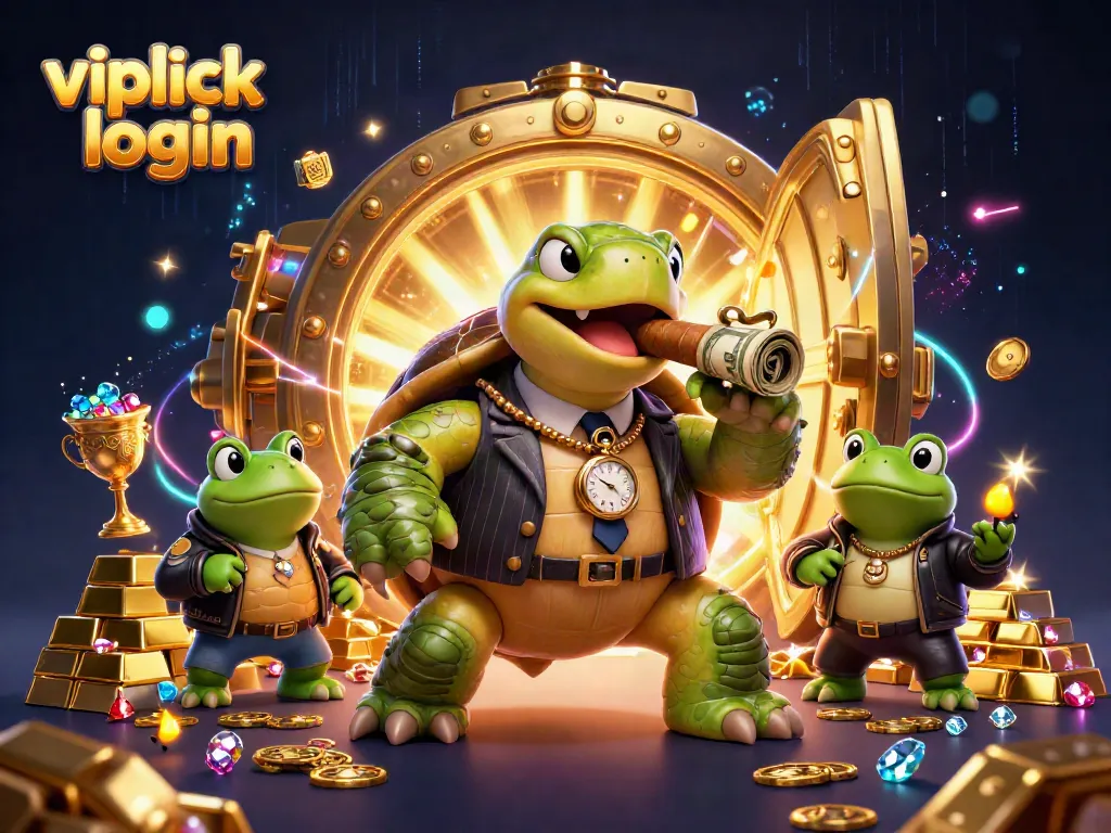 Experience the thrills of vipluck login with a vibrant casino scene featuring flashy characters and treasures.