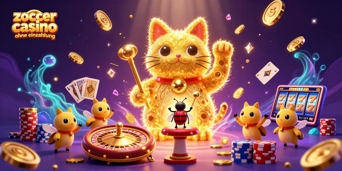 Experience the excitement of zoccer casino ohne einzahlung with a vibrant 3D illustration showcasing vivid casino elements.