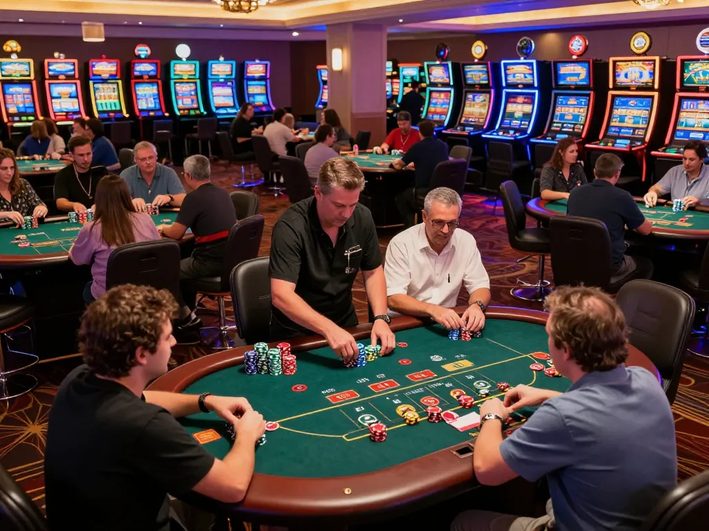 Tỷ lệ bóng đá kèo nhà cái lighting up a bustling casino floor with players keenly placing bets on exciting games.