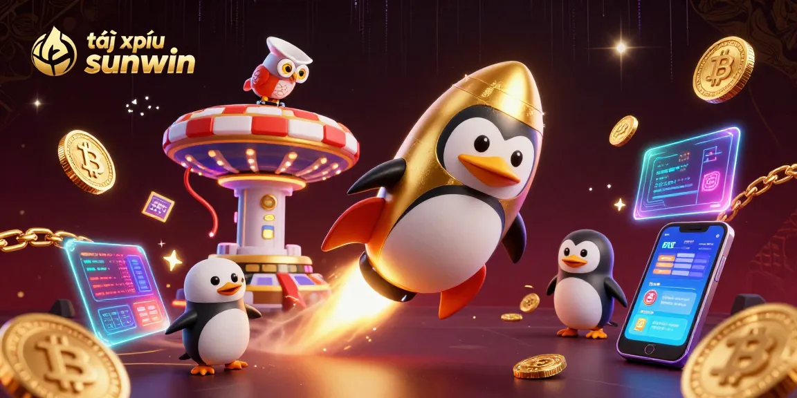 Experience winning thrills with tài xỉu sunwin as a golden penguin zooms towards a dynamic casino!