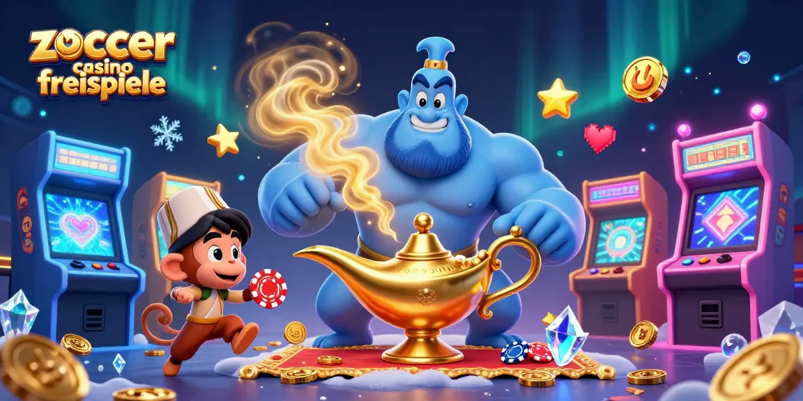 Zoccer Casino Freispiele aktivieren und gewinnen mit bunten Spielautomaten und dem magischen Genie.